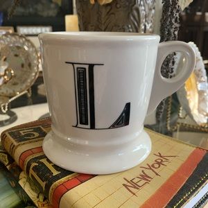 NEW Anthropologie letter L initial ceramic mug cup coffee tea hot cocoa …